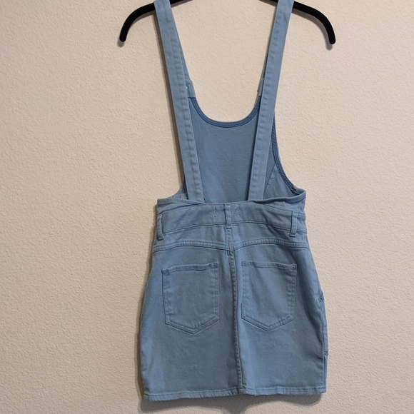 Urban Outfitters Light Blue Stretch Denim Overall Dress Size 0 - Picture 8 of 9